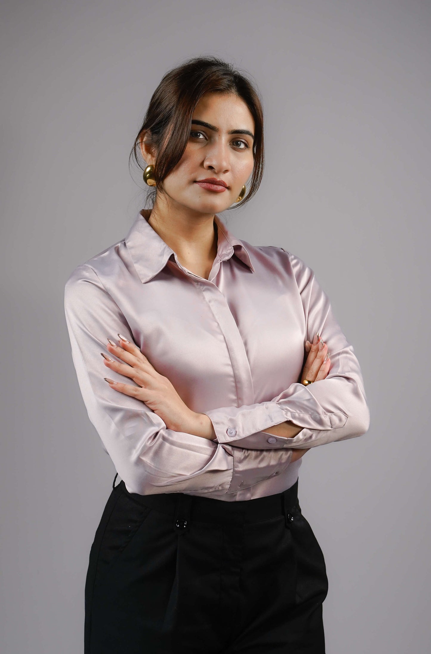 Mauve Mist Satin Blouse