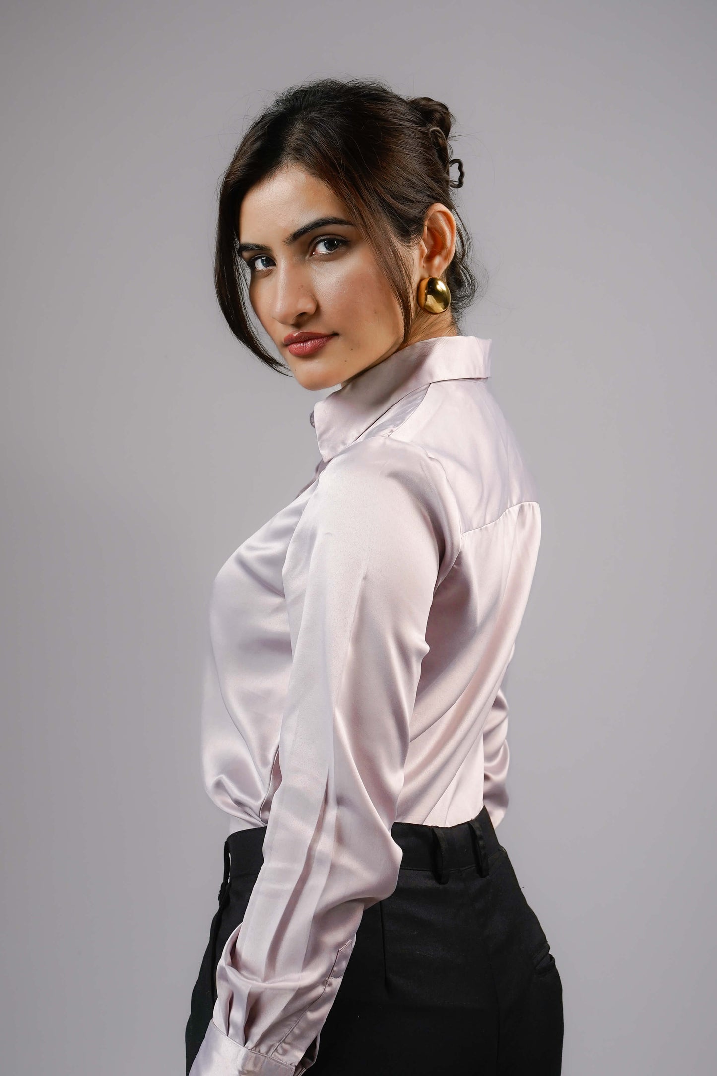 Mauve Mist Satin Blouse
