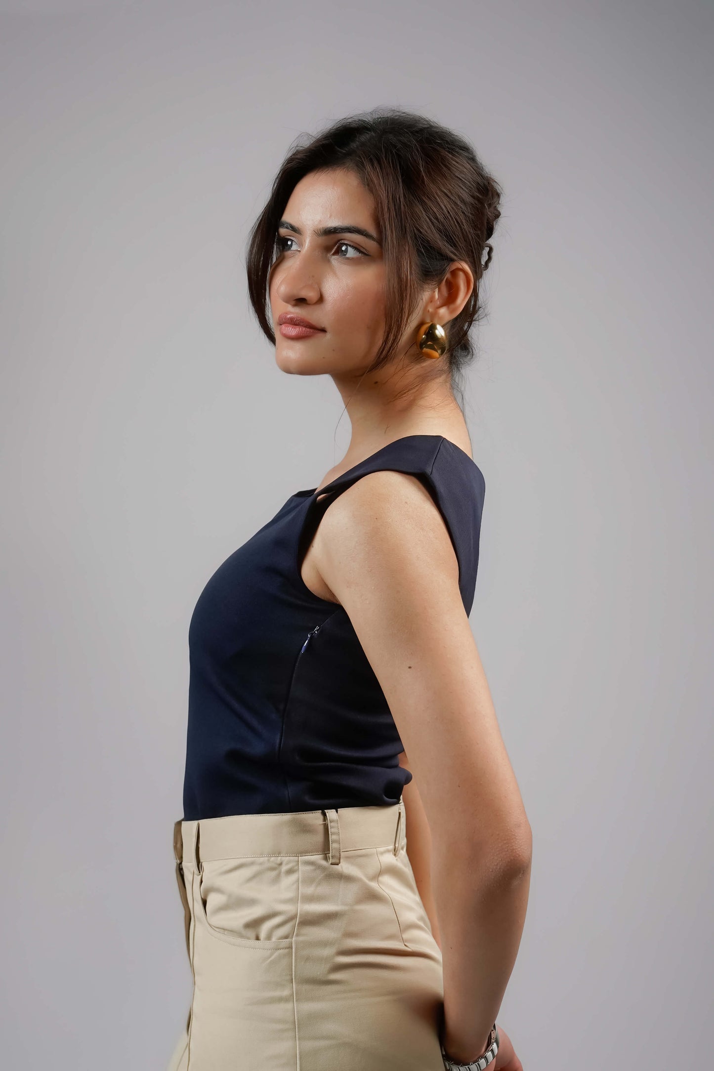 Atlantic Blue Square-neck top