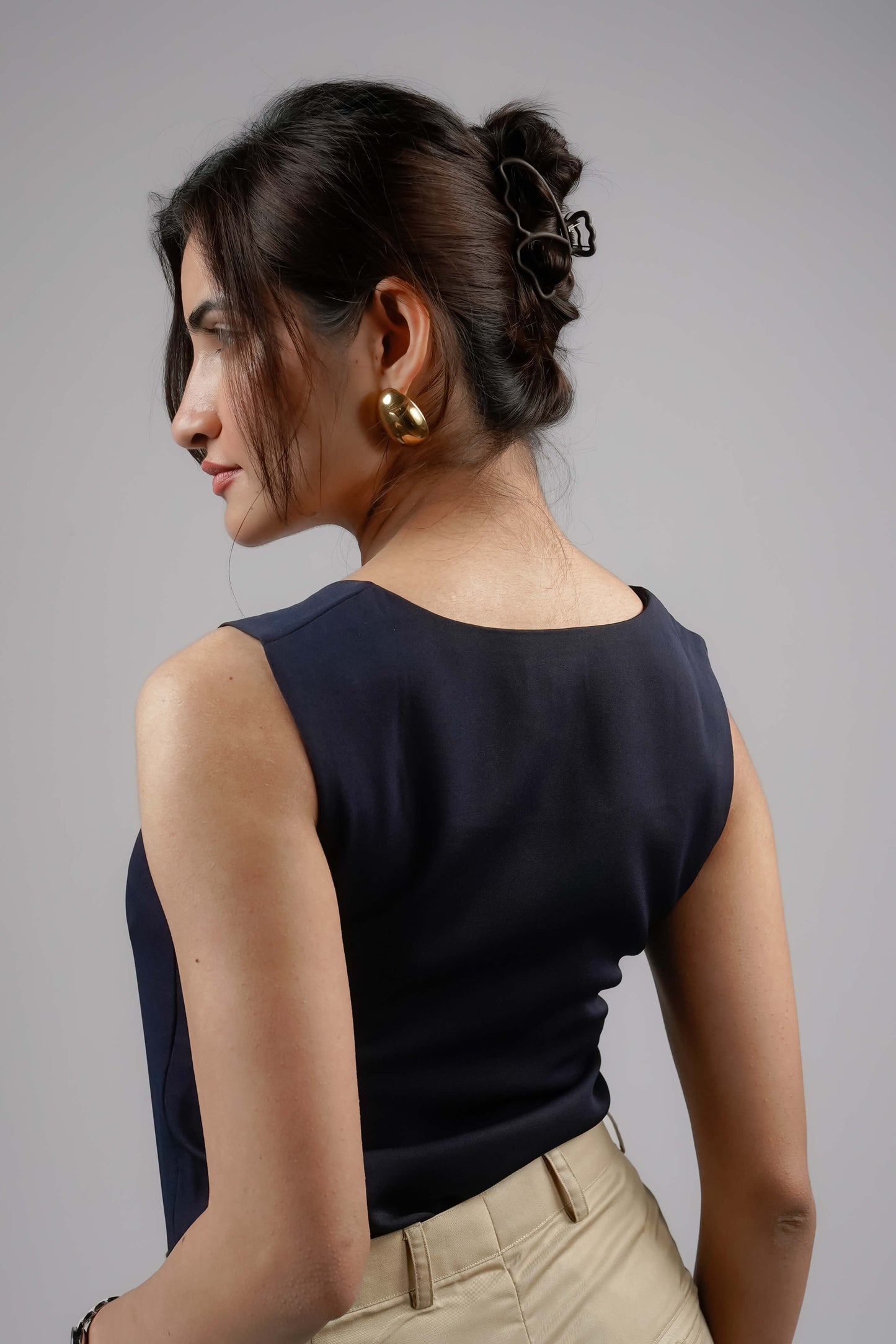 Atlantic Blue Square-neck top