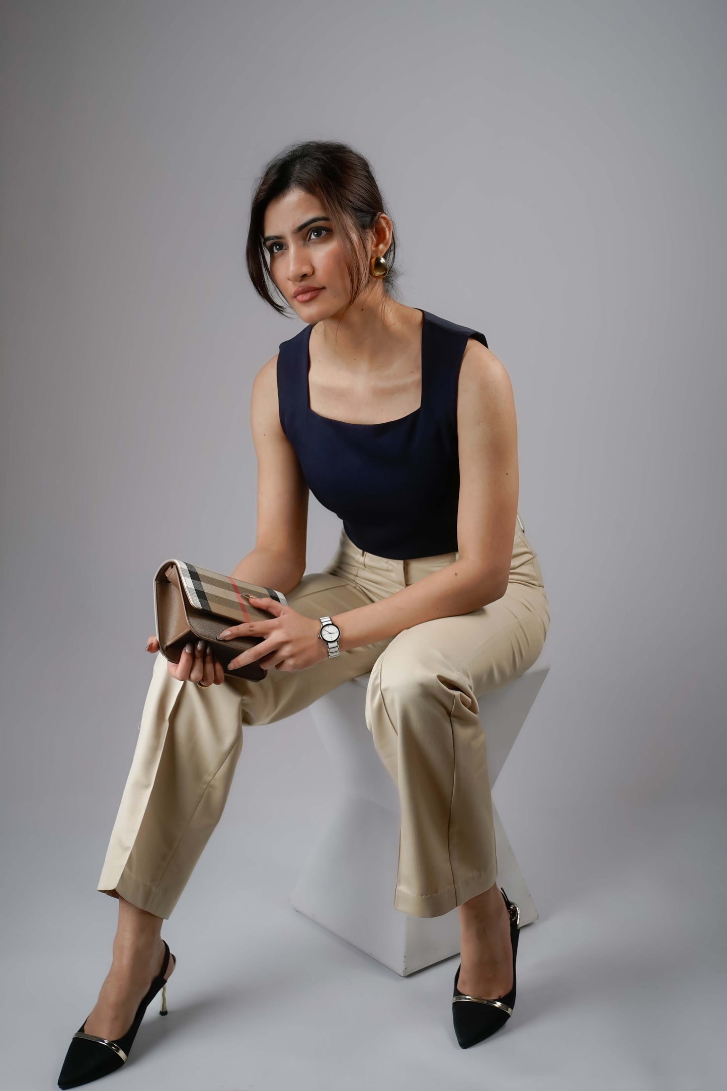 Atlantic Blue Square-neck top
