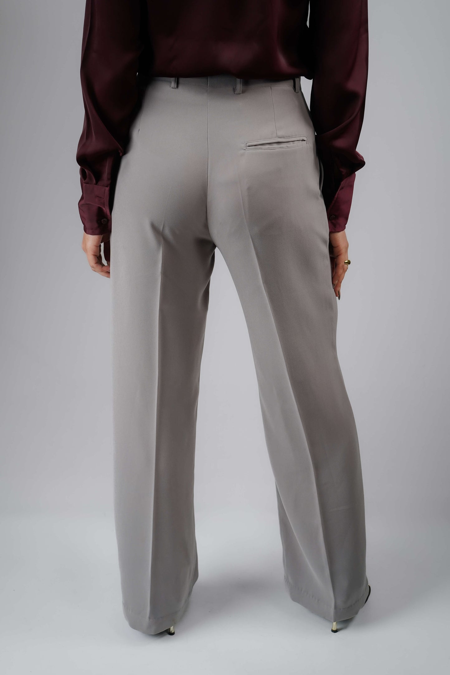 Pebble Grey Straight Pant